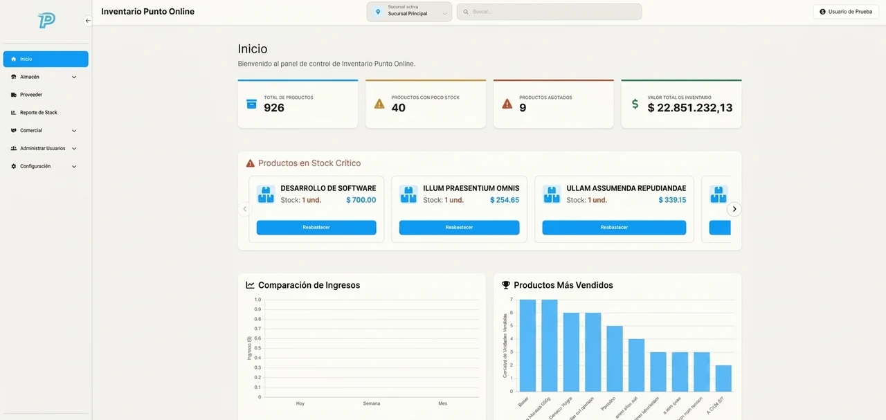Panel de Facturación e Inventario